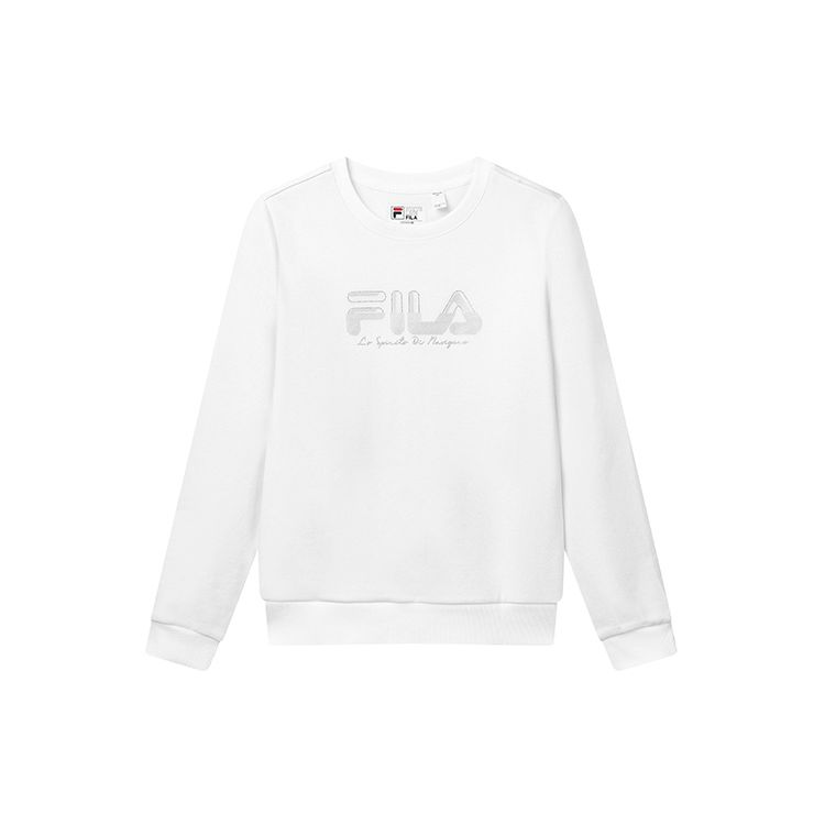 

Fila Rhinestone Logo Knitted Sports Hoodie Women hoodies White F11W217203FWT S