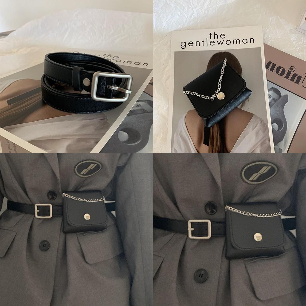 Waist Contemporary Pu Belt With Matching Mini Bag For Womens Stylish Fashion Fall