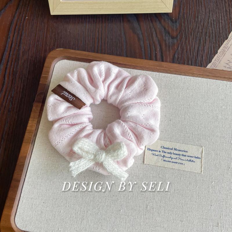 Soft Knitted Collection Autumn Winter Sweet Scrunchie Polka Dot Floral