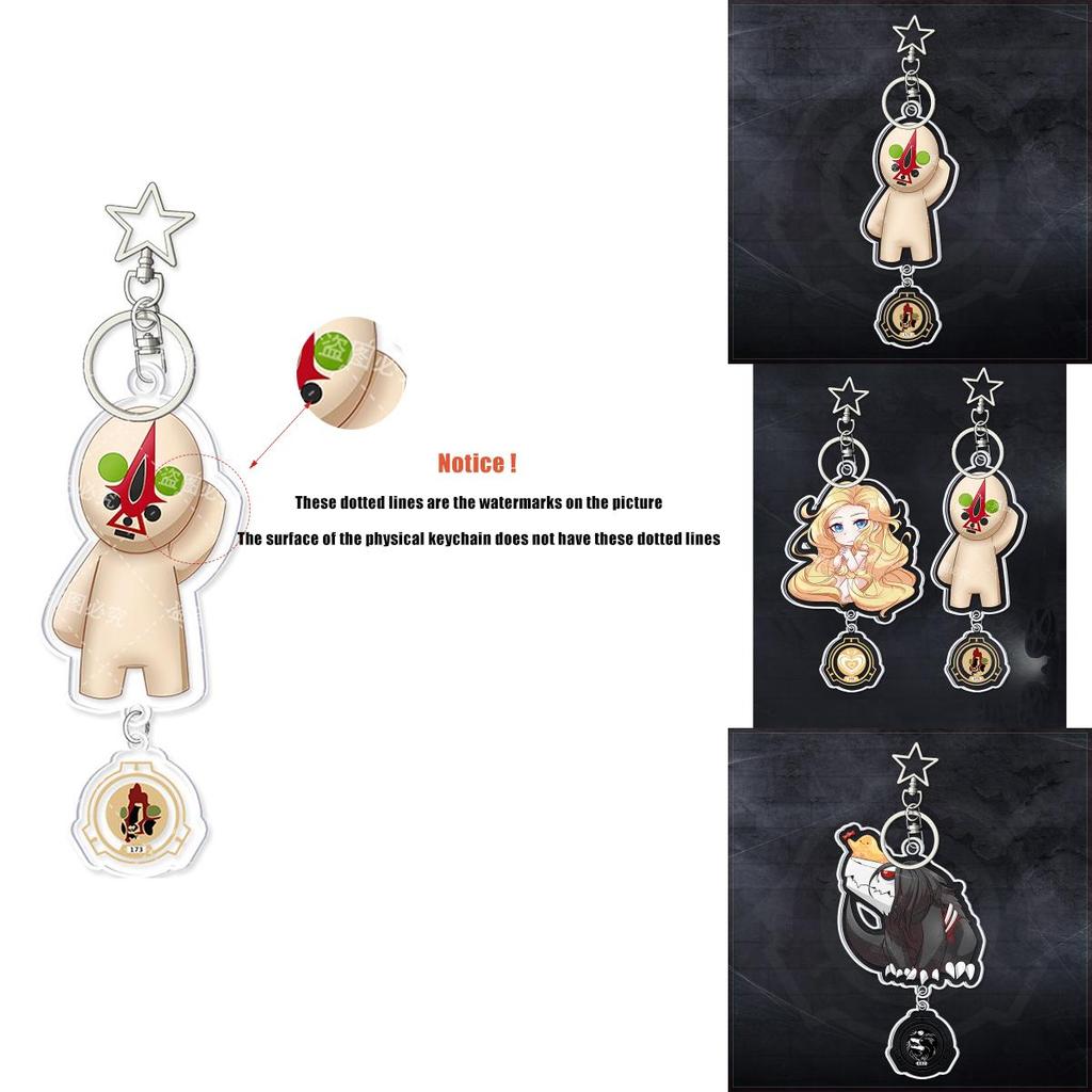 High Quality Scp Foundation Acrylic Double Sided Printing Keychain Durable Bag Pendant Accessories