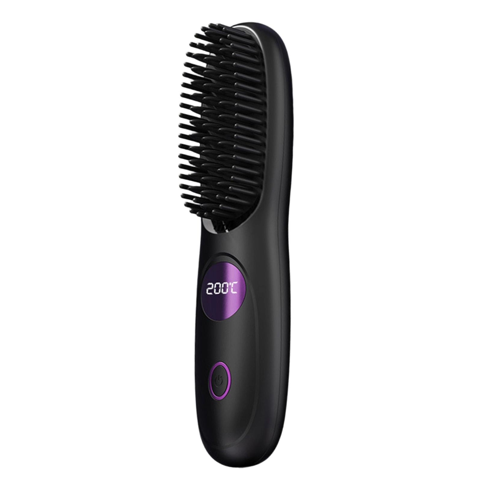 

Hair Straightening Brush, Quick Styling Tool, Rechargeable Wireless Hair Straightening Device, Personal Care Comb чёрный