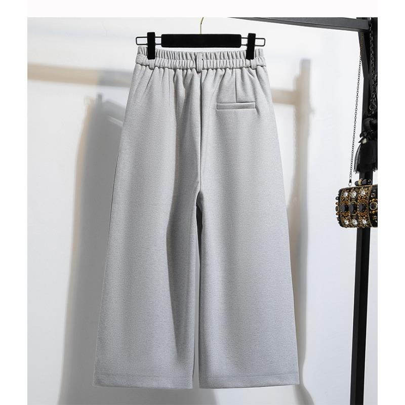 DIMANAF Plus Size Women Long Pants Thick Loose Casual Elastic Waist Vintage Lady Winter Autumn 2025