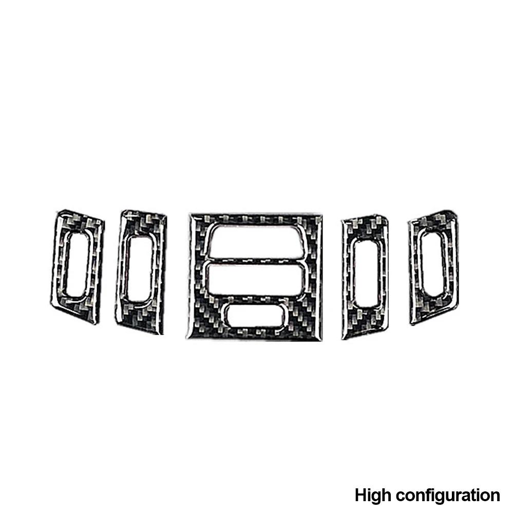 For BMW E90 E92 E93 Interior Accessory 5pcs Car Auto Carbon Fiber Interior Sticker Central Air Vent Outlet Trims