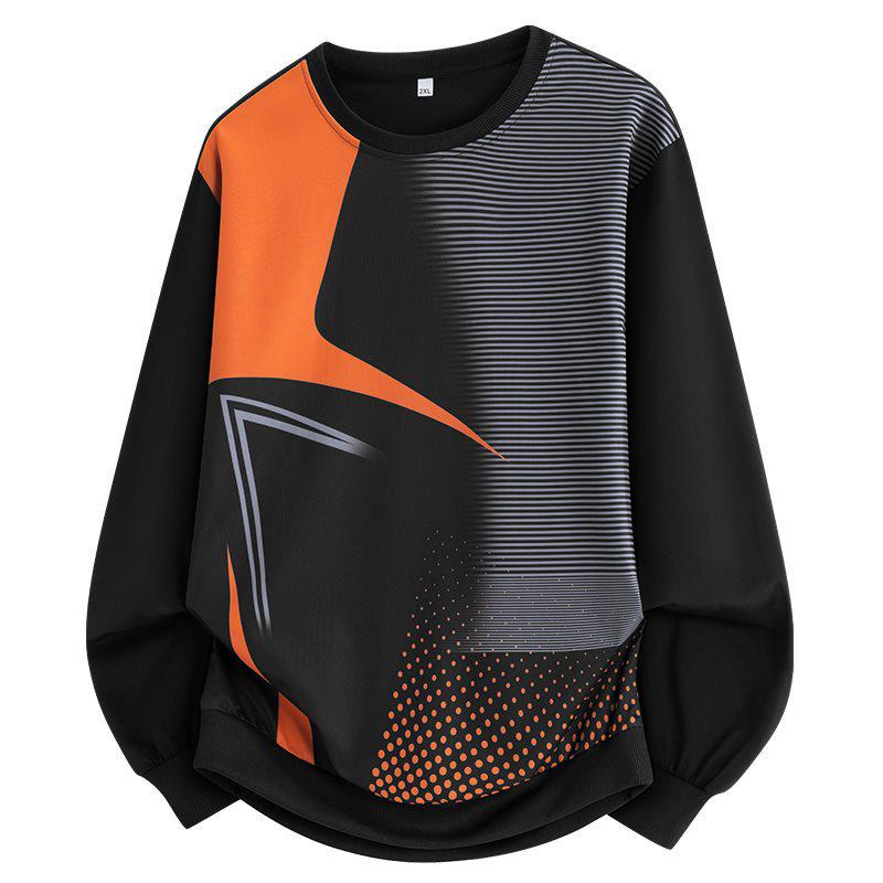 Men's Gradient Casual Round Neck Long Sleeve Hoodie for Spring and Autumn