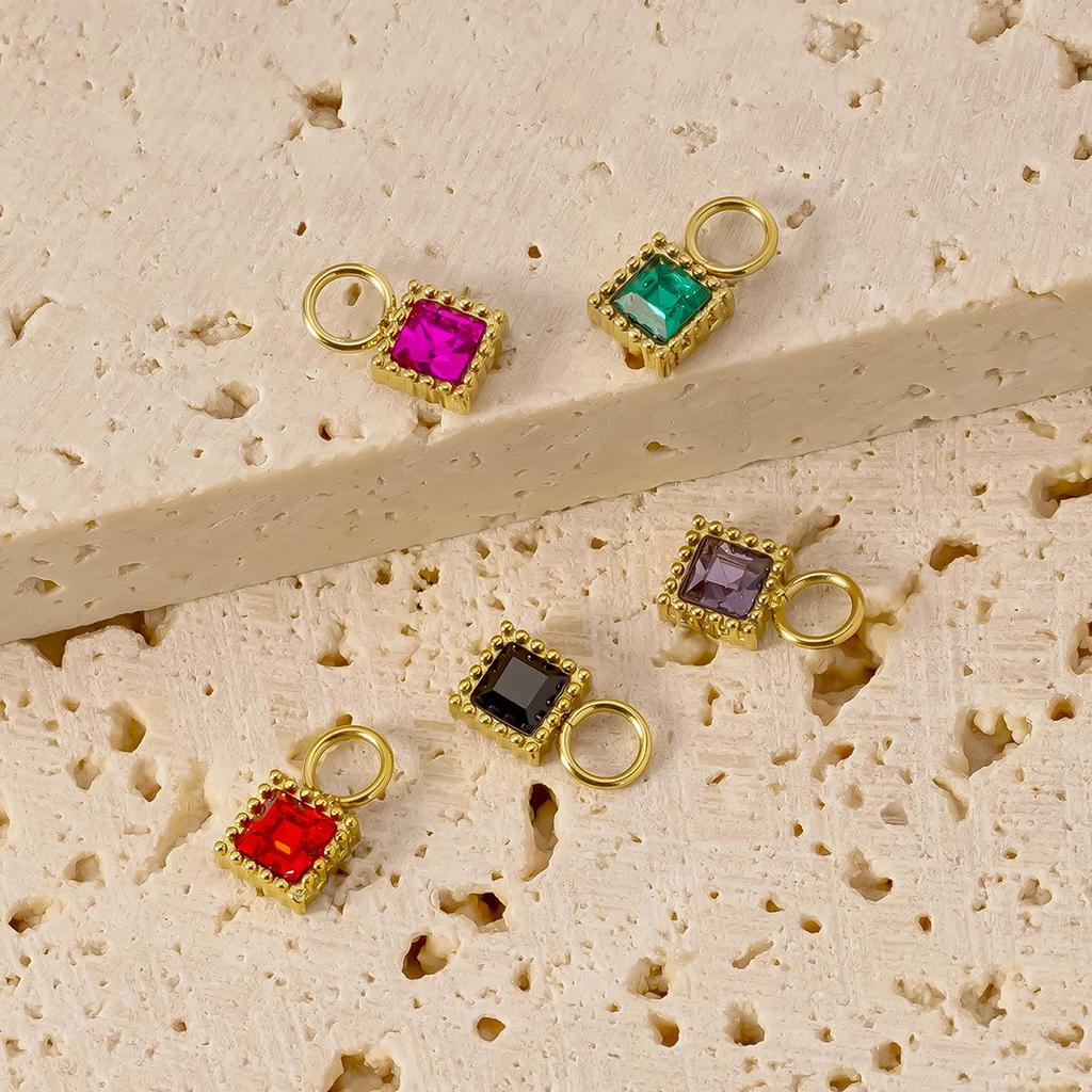 European & American Stylish Colorful Zircon Bracelet & Necklace Pendants in Stainless Steel