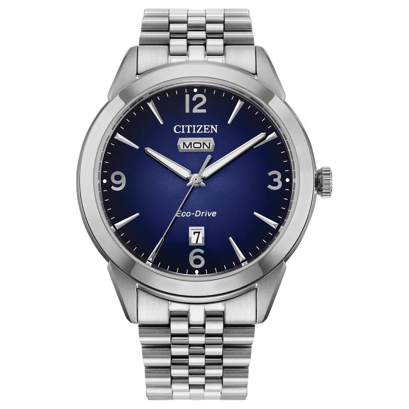 

CITIZEN Eco-Drive Series 100 Meters Waterproof Date Display Solar Quartz Steel Strap 40.5mm Men s Watch Blue Dial AW0150-53L синій