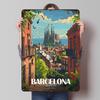 Barcelona Stadtbild Blechposter Benutzerdefinierte Wandkunst Vintage Metallschilder Retro Blechplakette zur Dekoration Heimdeko Artikel