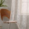 White French Tree Sheer Curtains Beige Linen Textured Curtains 84 Inch Long 1 Panels for Living Room