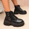 Large Size Short Boots for Women, New Comfortable Thin Strap Thick-soled Short Boots for Women In Autumn and Winter