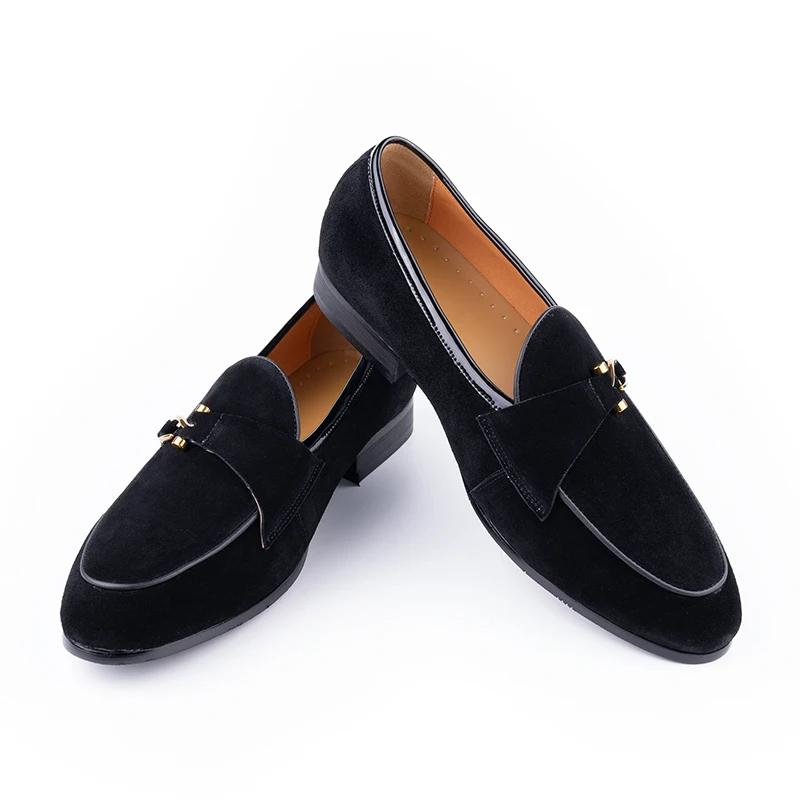 Fashion Classic Casual Loafers Men Cow Suede Shoes Elegant Fashion Office Daily Slip-on Comfortable Outdoor Adult Footwear 3color Design