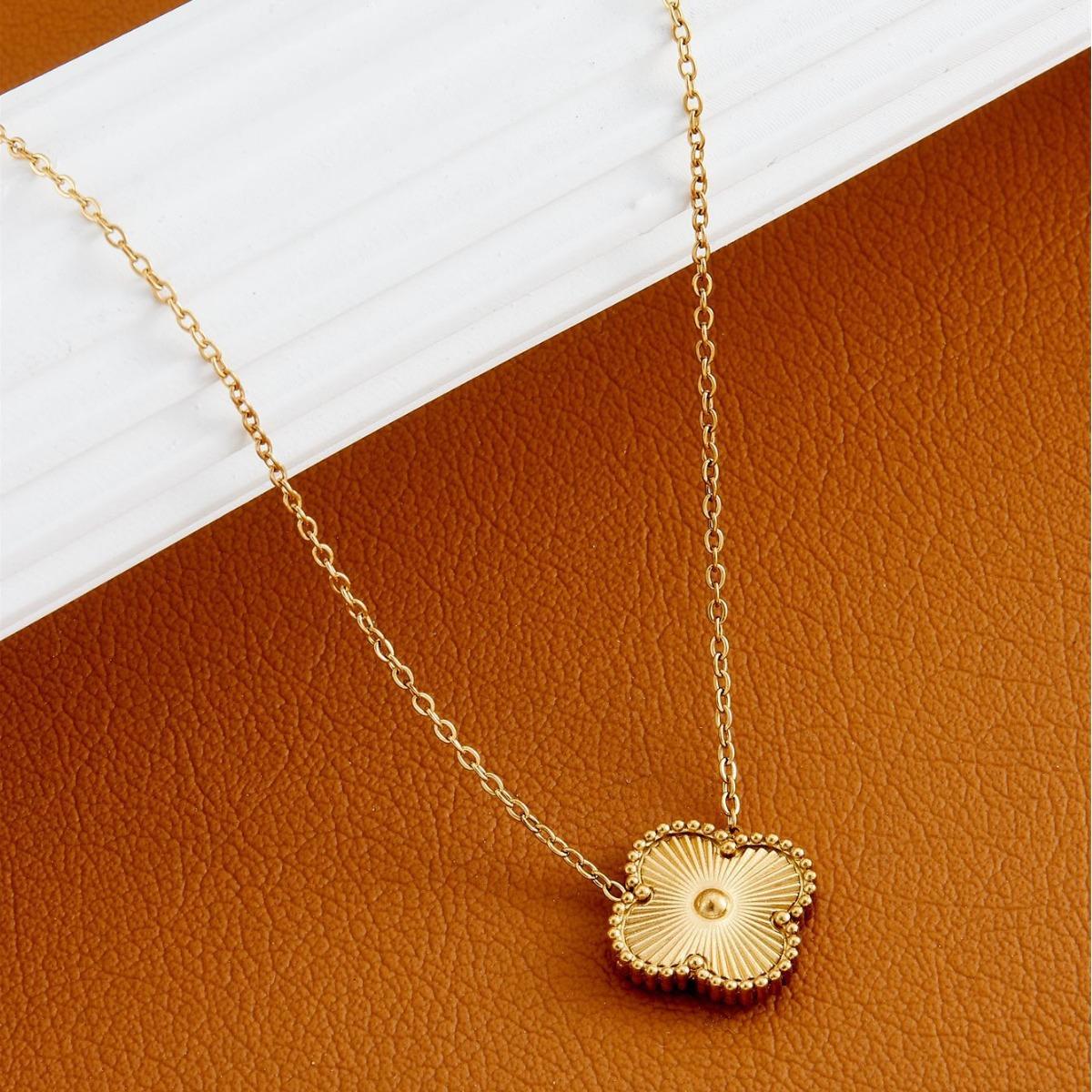 

Ожерелье с четырьмя листами клевера, ретро, высококачественная, роскошная, модная, 18-каратная, цепочка на ключицу, женская подвеска золотой