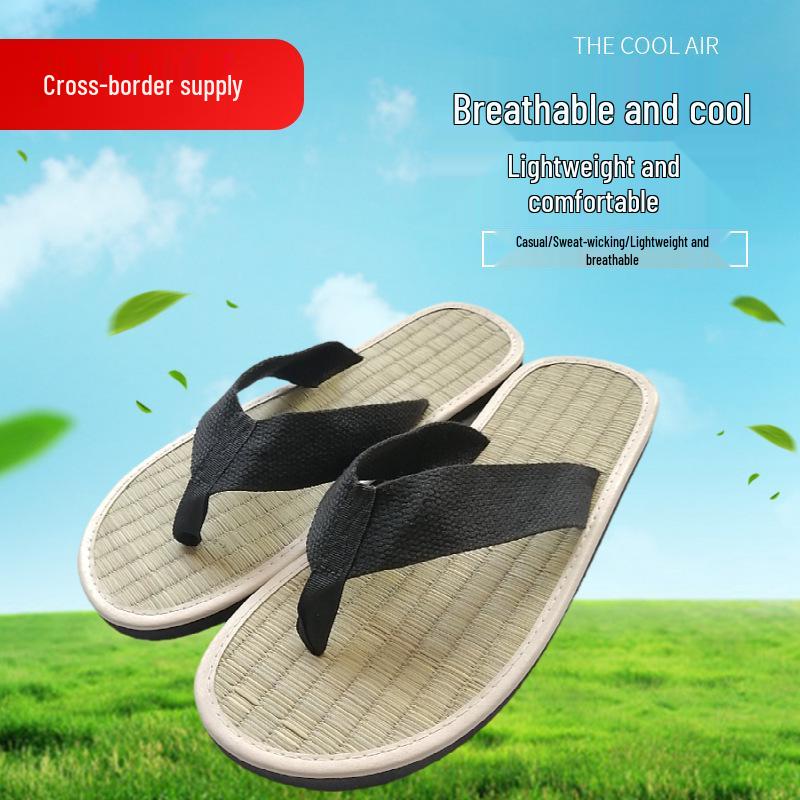 Sommer Strohmatte Flip-Flops: Lässige Outdoor-Slipper, alle Größen verfügbar