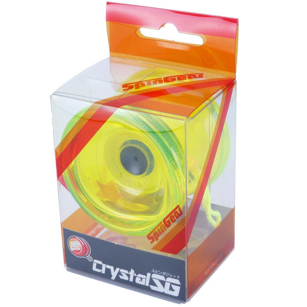 Spin Gear Spin Gadget Crystal Yo-Yo for Beginners - Metal Ball Bearings for Long Spin! (Yellow)