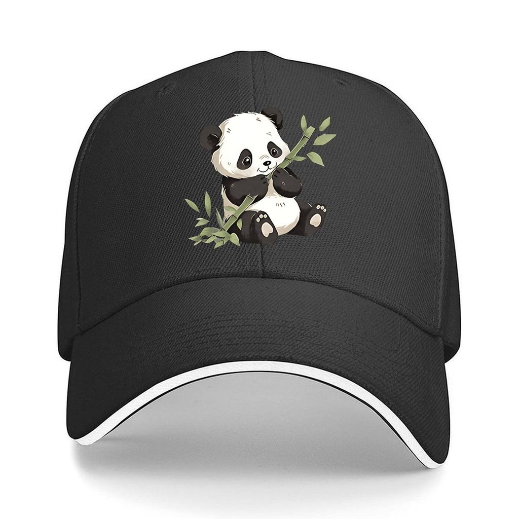 Unisexs Vintage Panda Print Lettering Retro Baseball Cap Lightweight Adjustable Hat Suitable for C Sandwich Baseball Cap