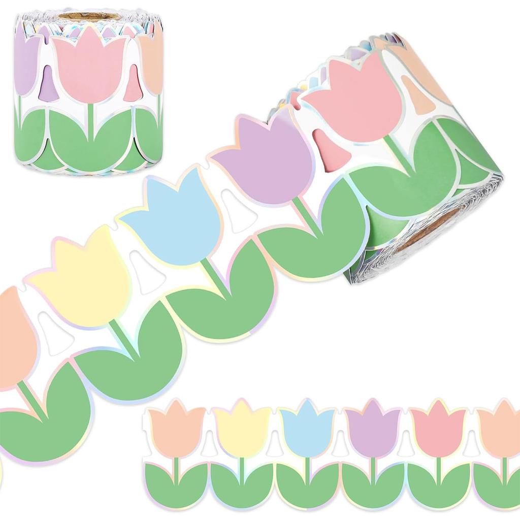 Bulletin Border Trimmer Poster Board Decors Bulletin Board Trim Flower Bulletin Board Border Scalloped Border Sticker