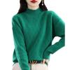 Stylish Women's High-Neck Pullovers: Thick, Half-Knit Base Layer for Autumn and Winter.