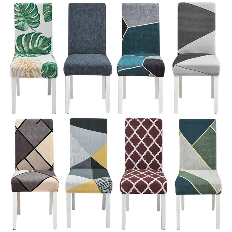 Dining Room Chair Covers Set, Stretch Printed Parsons Chair Slipcovers Spandex Removable Washable Kitchen Chair Protector Cover for Dining Room, Hotel