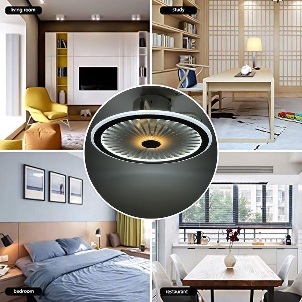 100W Modern LED Ceiling Fan Light App and Remote Control Mute 3-Speed Adjustable Speed Dimmable Ceiling Light for Living Room 220V