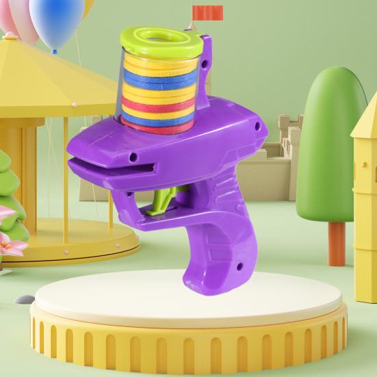 Disc Launcher Toy with Trigger 15 EVA Discs Outdoor Garden Backyard Lawn Park Kids Flying Disc Shooter Game Toddlers Boys Girls Gift