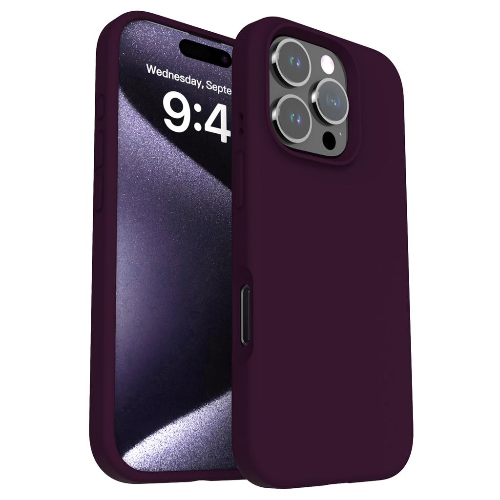 For iPhone 16 Pro Magnetic Case PC+Liquid Silicone Anti-Scratch Phone Cover
