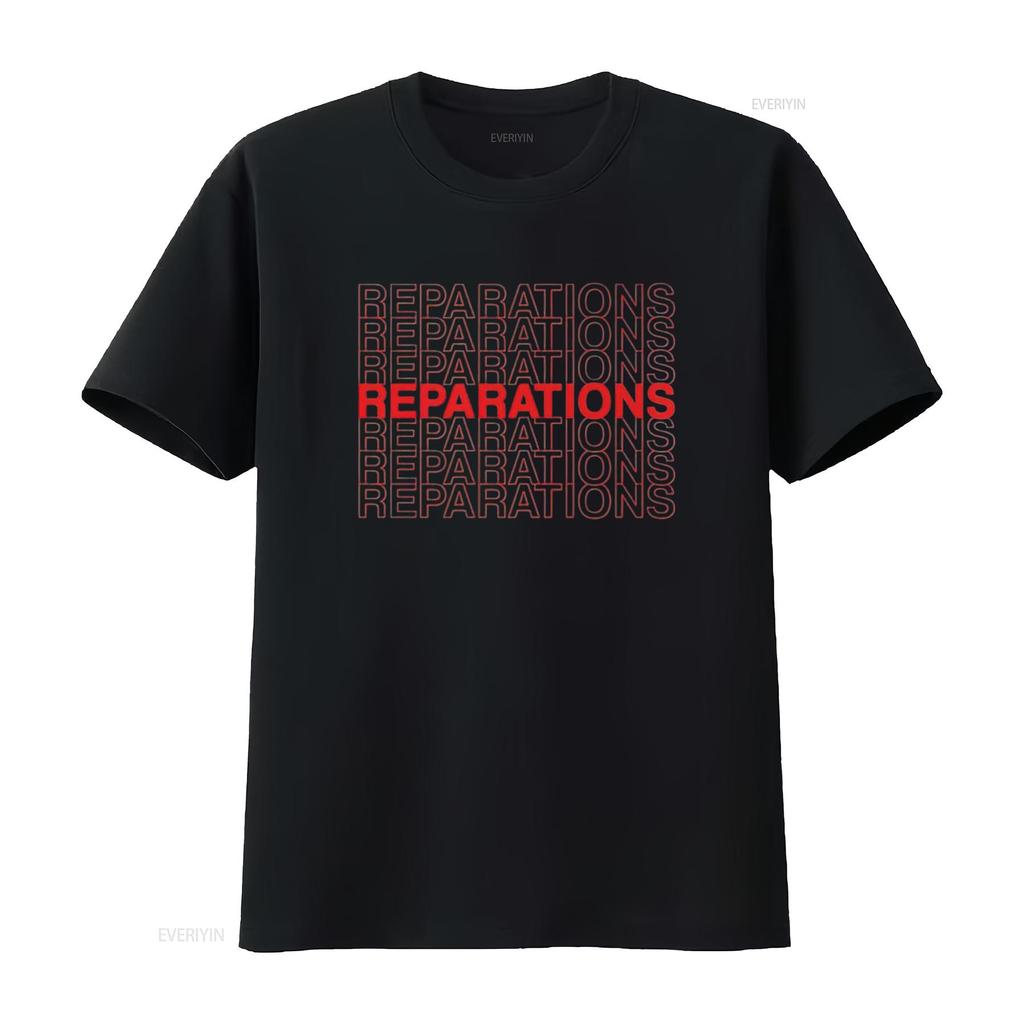 Reparations Pro Black Political Statement Plastic Bag Design Womens T Shirt vintage Washed designer clothes Soft