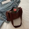 Minimalist Lightweight Square Shoulder Bags for Women Vintage Ladies Corduroy Underarm Bag Solid Color Female Handbag Purse
