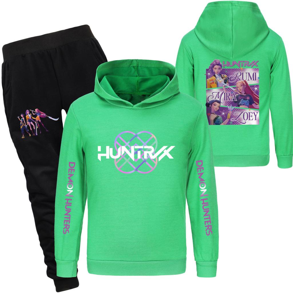 Children's Hooded Top And Pants Two-piece Tracksuit Set Long-sleeved Printed Sweatshirt Set