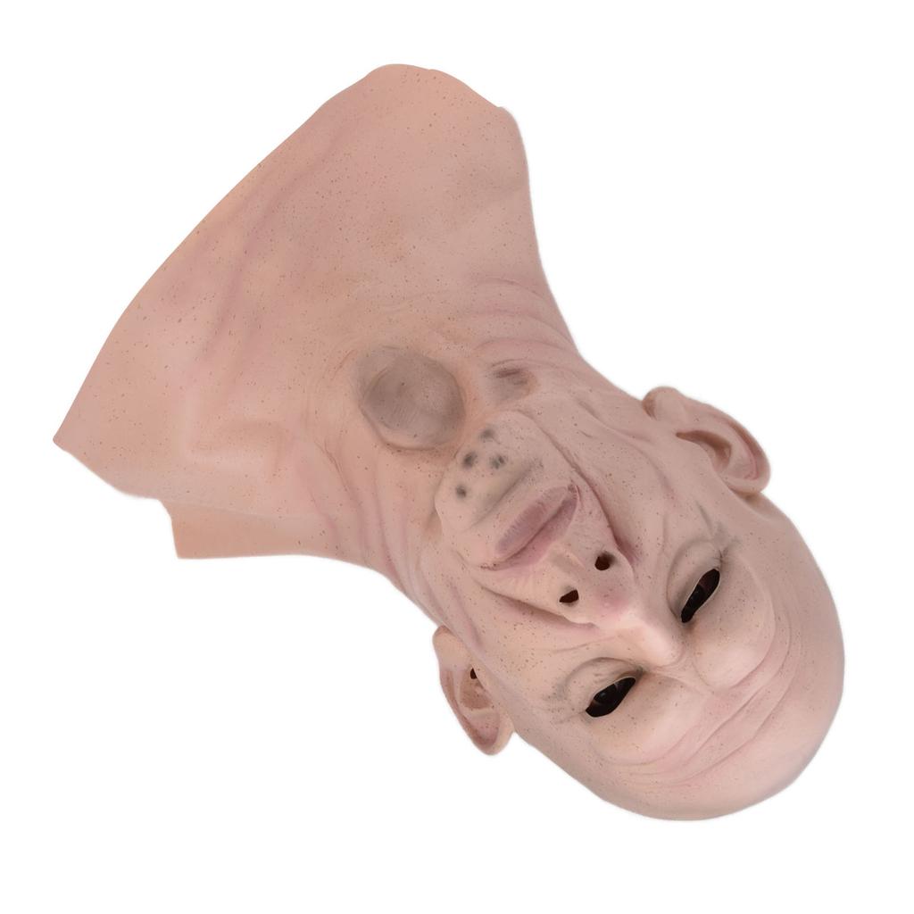 Realistic Bald Head Man Mask Latex Human Face Mask Funny Scary Halloween Costume Cosplay Props