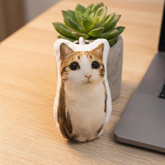 Portachiavi Peluche Attivato dalla Voce Gatto Miao Ciondolo Animale di Peluche Parlante Carino per Borse Zaini Regalo Divertente per Bambini Studenti