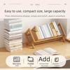 New Retro Wooden Desktop Bookshelf Stable Space-saving Tilting Book Shelf Multi-Purpose Magazine Storage Rack Office