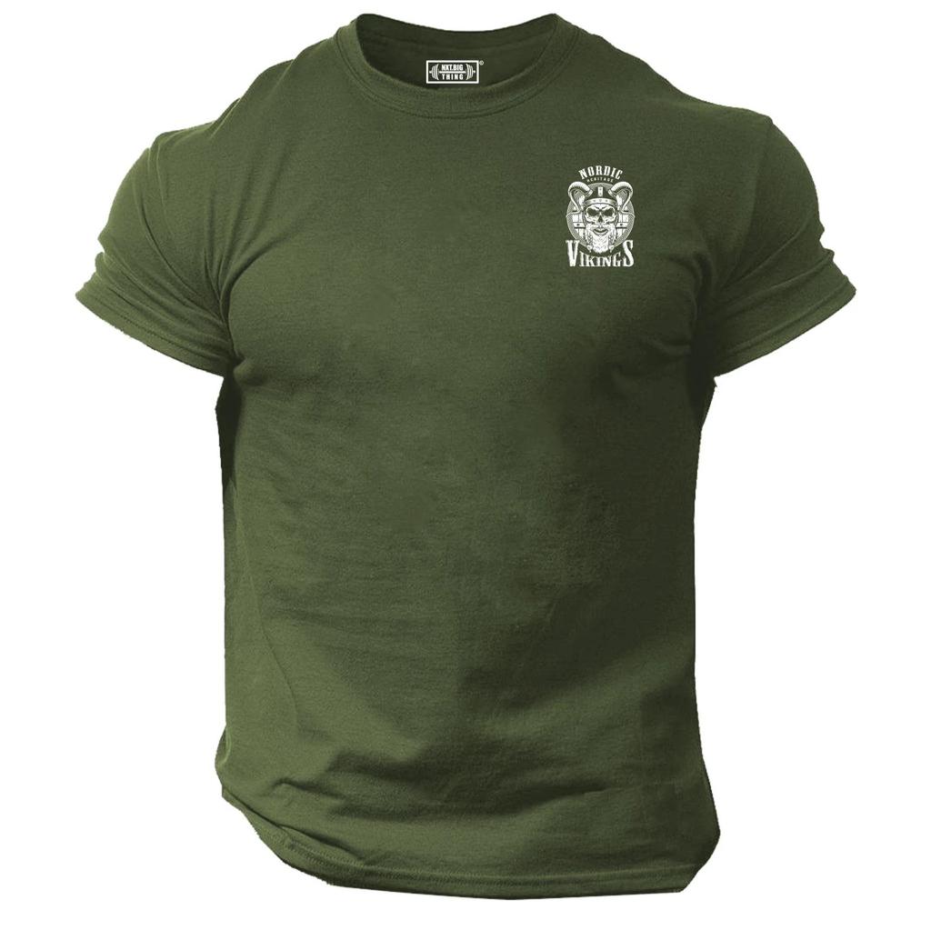 Beard & Skull T Shirt Small Gym Clothing Bodybuilding Workout Boxing Vikings Top
