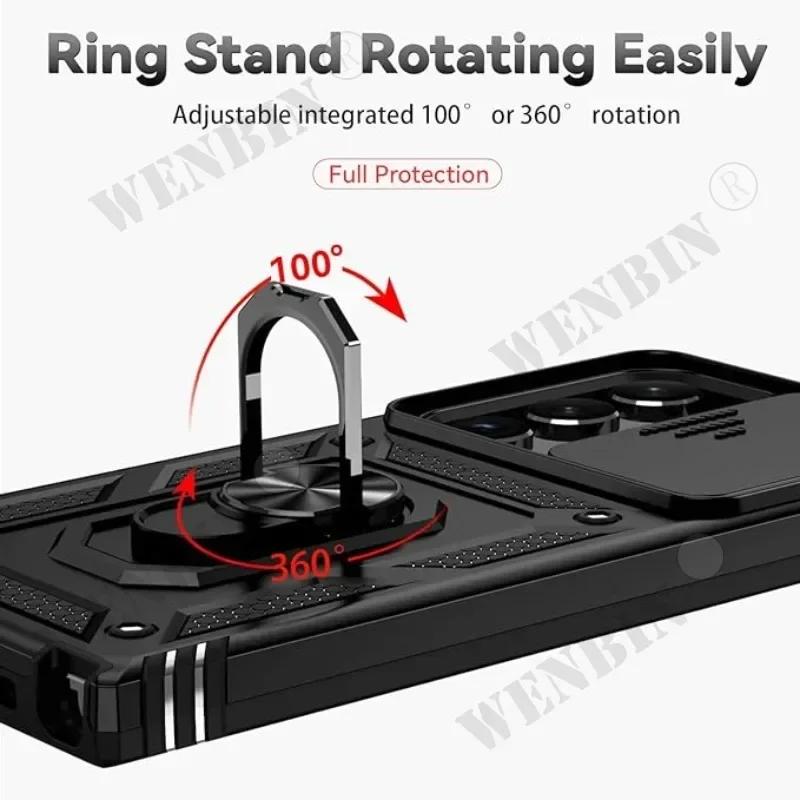 Case For Samsung S25 S24 S23 S22 Ultra Plus S24 FE A56 A36 Heavy Duty with Camera 360 Degree Rotate Kickstand Shockproof Cover