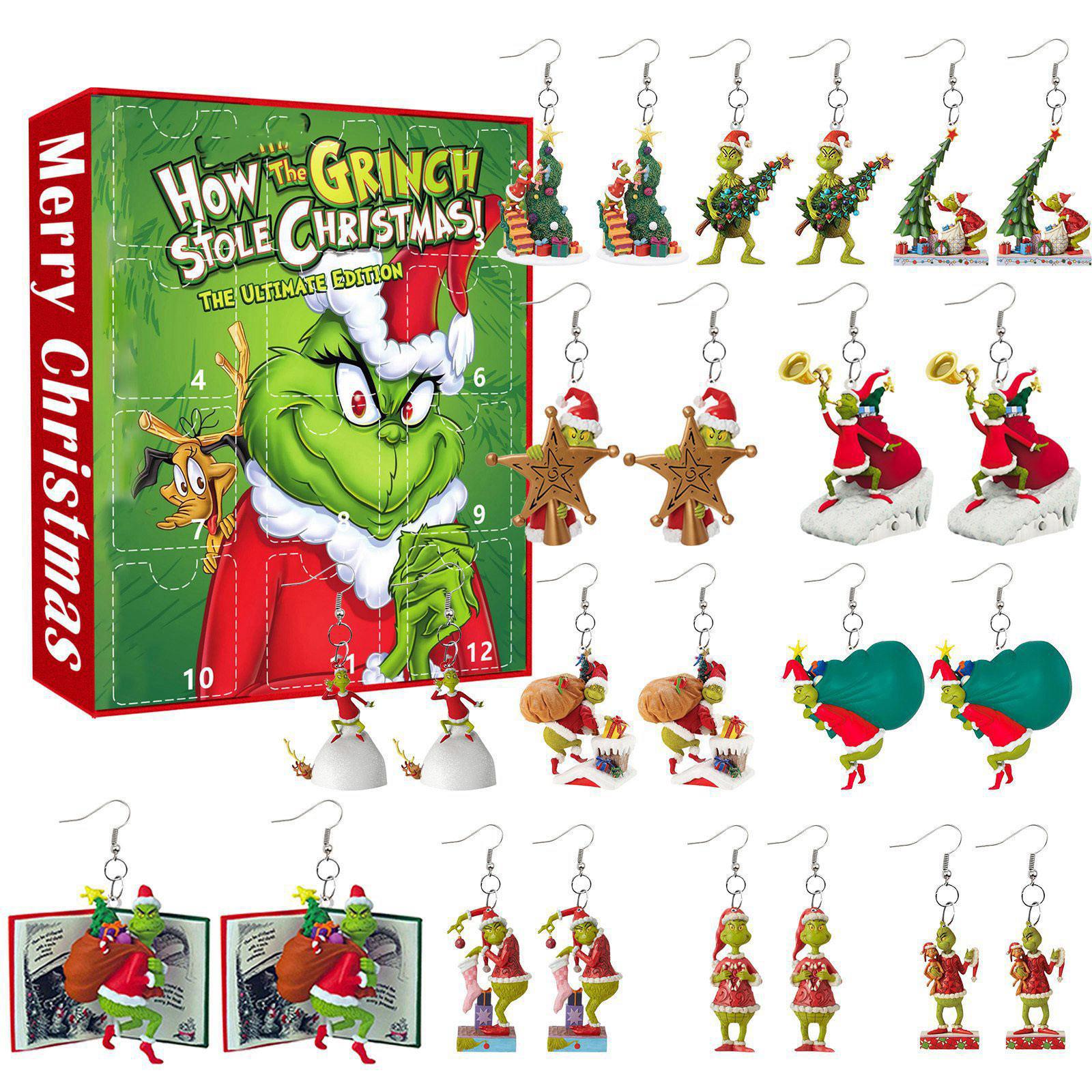 

Рождественский адвент-календарь, серьги обратного отсчета, адвент-календарь, коробка-сюрприз, рождественский адвент-календарь, подарок-сюрприз One Size