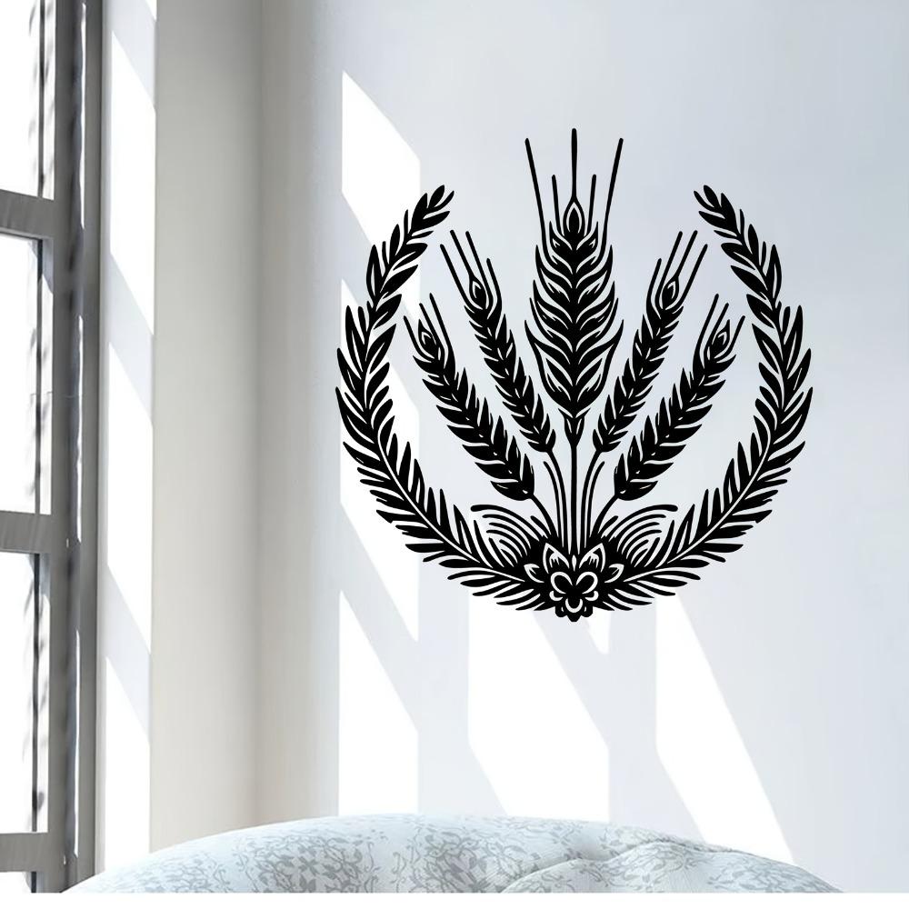 1pc Rustic Iron Wheat Sheaf Wall Art, Farmhouse Metal Wheat Stalk Sculpture for Harvest Thanksgiving Christmas Easter Decor, Weather Resistant