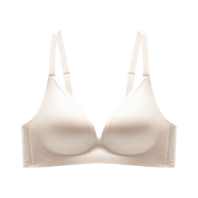 Premium Satin Seamless Bra, Soft Support Push Up Anti-Sagging Side Support Lightweight Wireless Women's Lingerie