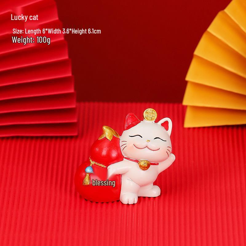 Lucky Cat Resin Mobile Holder - Cute Office Desktop Decoration Gift