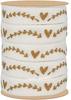 2 White and Gold Ribbons with Plant Hearts 1 Cm X 5 M