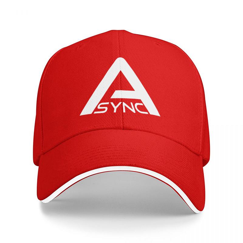 ASYNC LOGO BLACK BASEBALL CAP WITH WHITE TRIM AND TRIANGLE DESIGN FOR Unisex AND Women FASHIONABLE STREETWEAR ACCESSORY