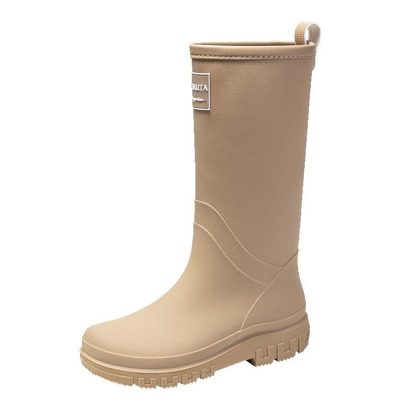 New Waterproof Medium and High Tube Women's Fashion Rain Boots Women's Outer Wear Thickened Non-slip Water Shoes Women