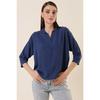 Polo Neck Three Quarter Sleeve Ayrobin Blouse
