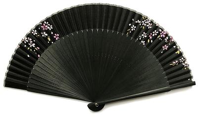 Seide Kirschblüte Lang Lang Schwarze Kirschblüte [Hanakanzashi] Fächer für Damen, (Kirschblüte) Muster, Schwarz, Strang, 22cm, Größe,