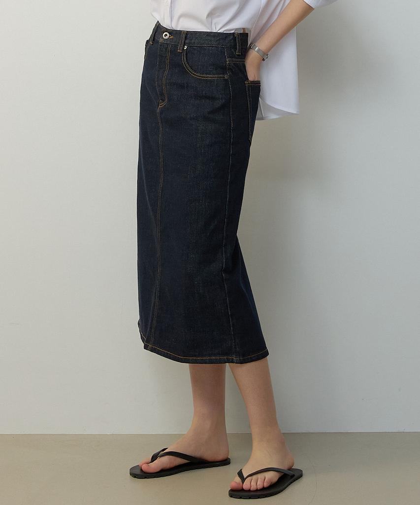 City Breeze Denim Long Skirt_Indigo