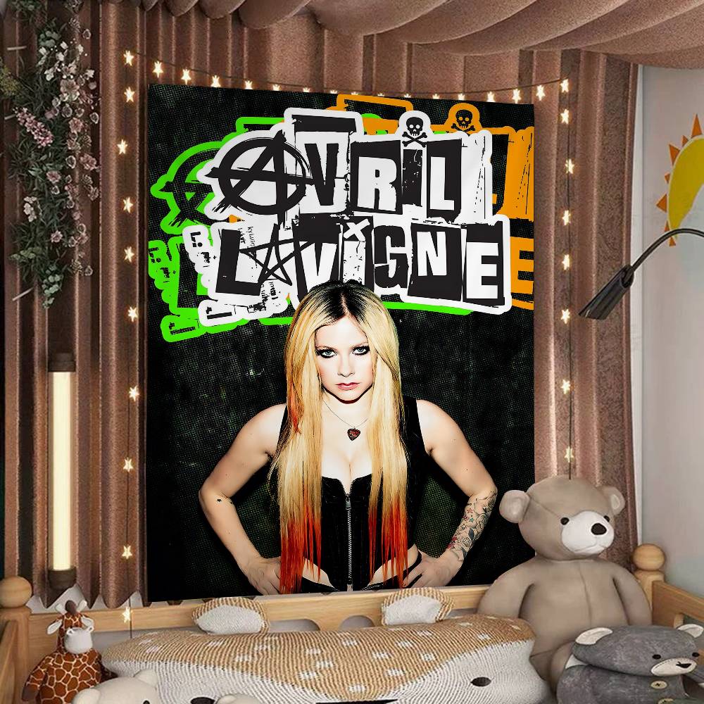 Arazzo da Parete Avril Lavigne The Black Star Tour 2012 Live in Concerto Decorazione Nostalgica per Stanza per Fan di Musica Pop Punk dei Primi Anni 2000