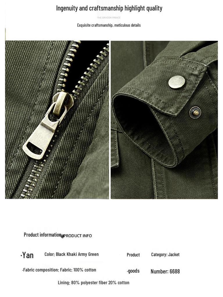 2026 Men's Jeep Style Thin Workwear Jacket - Outdoor Stand Collar