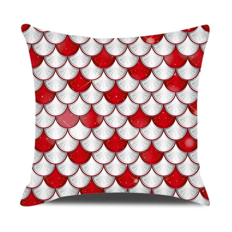 Mermaid Themed Party Decorations Cushion Cover Colorful Fish Scales Square Pillow Covers Home Decor Throw Pillow Case for Couch