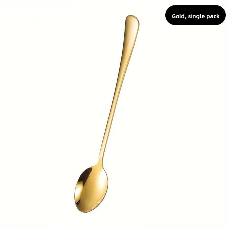 Stainless Steel Long Handle Coffee Spoon With Mirror Finish For Modern Dining