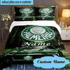 Custom Name Palmeiras Team Crest Bedding Set 3pcs, Bedding Set Including 1pc Duvet Cover And 2pcs Pillowcases for Bedroom, Dormitory Gift