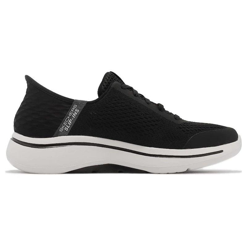 Skechers Go Walk Arch Fit Slip-Ins Men Mesh Hands Free Cushioned Low Top Casual Shoes Black 216258-BLK