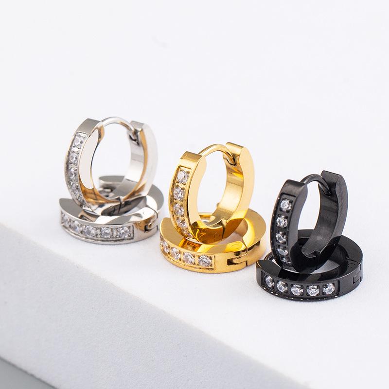 Fashion Titanium Steel Hoop & Stud Earrings - Trendy, Hypoallergenic, Unisex Ear Clips