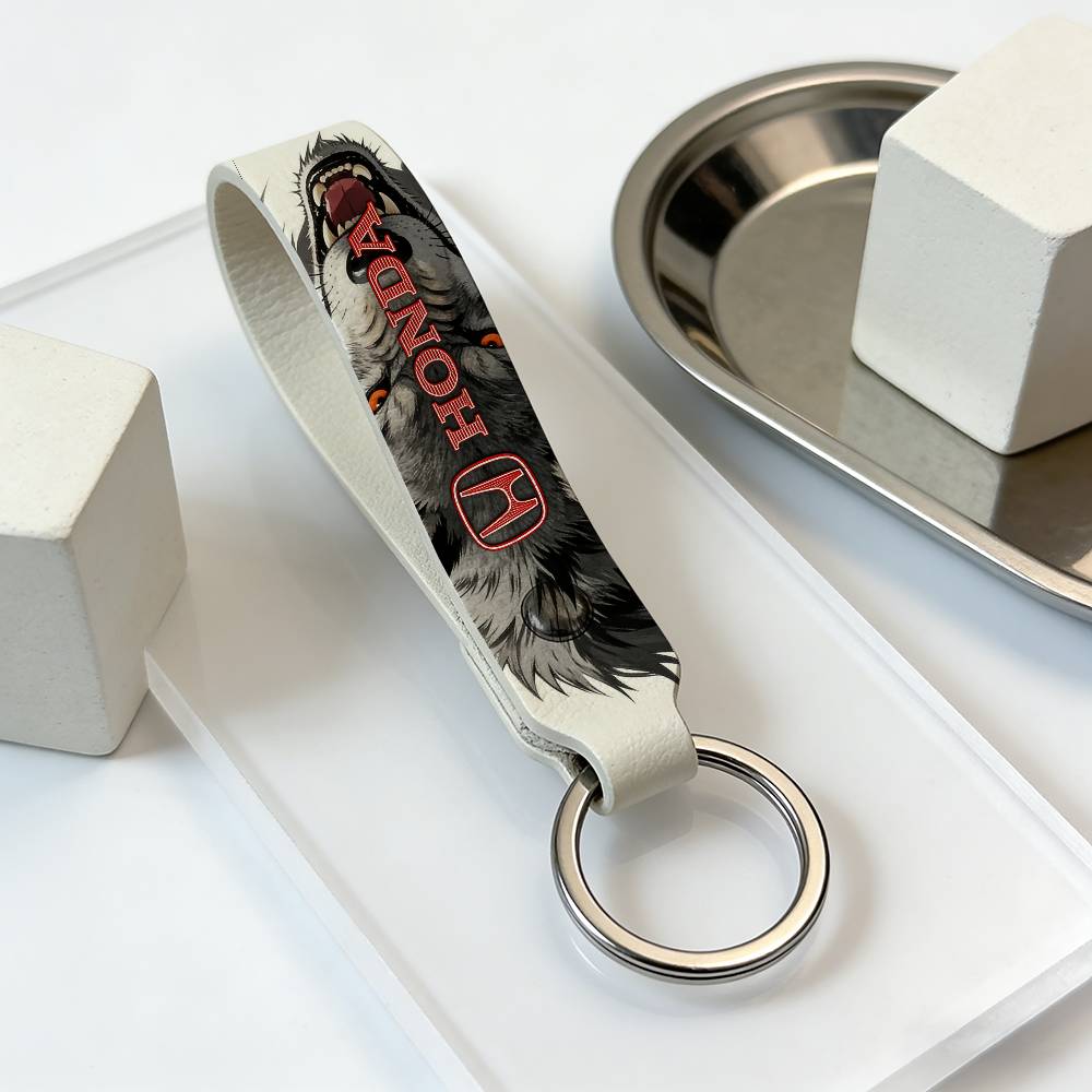 For Honda Soft PU Leather Motorcycle Keychain Lightweight Key Holder For Scooter Racing